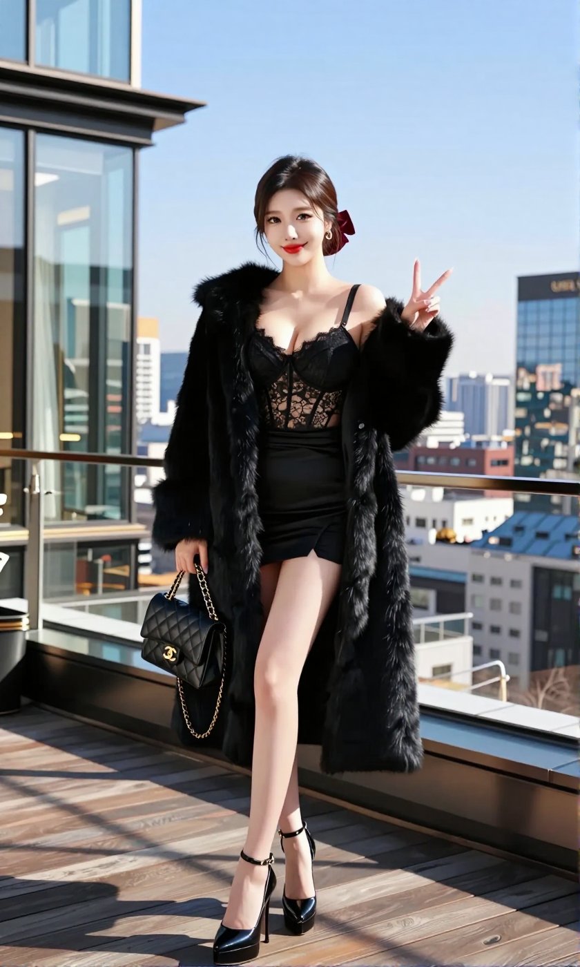 Image of a Korean woman Actual Photo: 2.0,  "A beautiful Korean woman boasting an hourglass figure,  round and voluptuous...