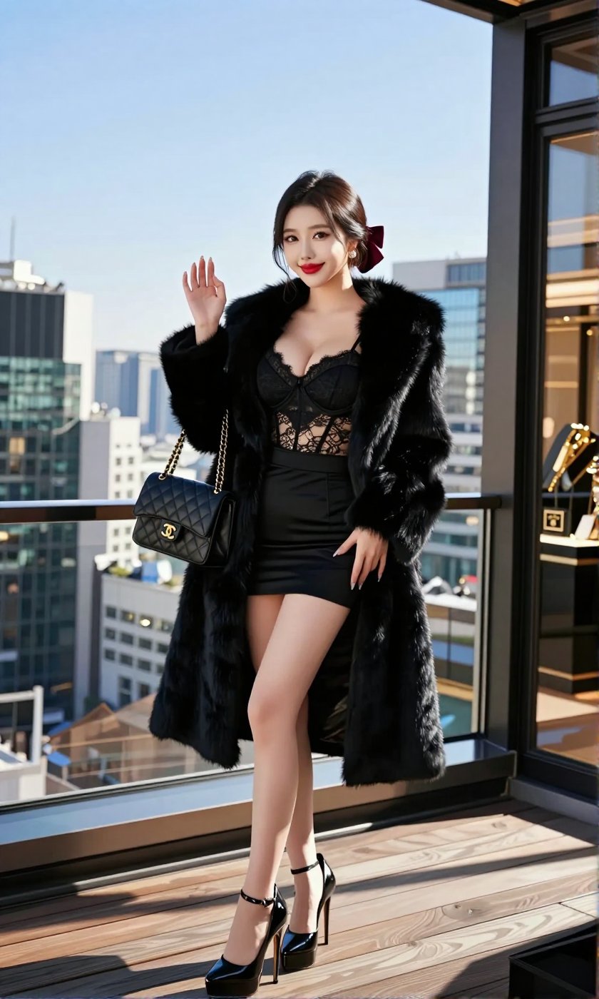 Image of a Korean woman Actual Photo: 2.0,  "A beautiful Korean woman boasting an hourglass figure,  round and voluptuous...