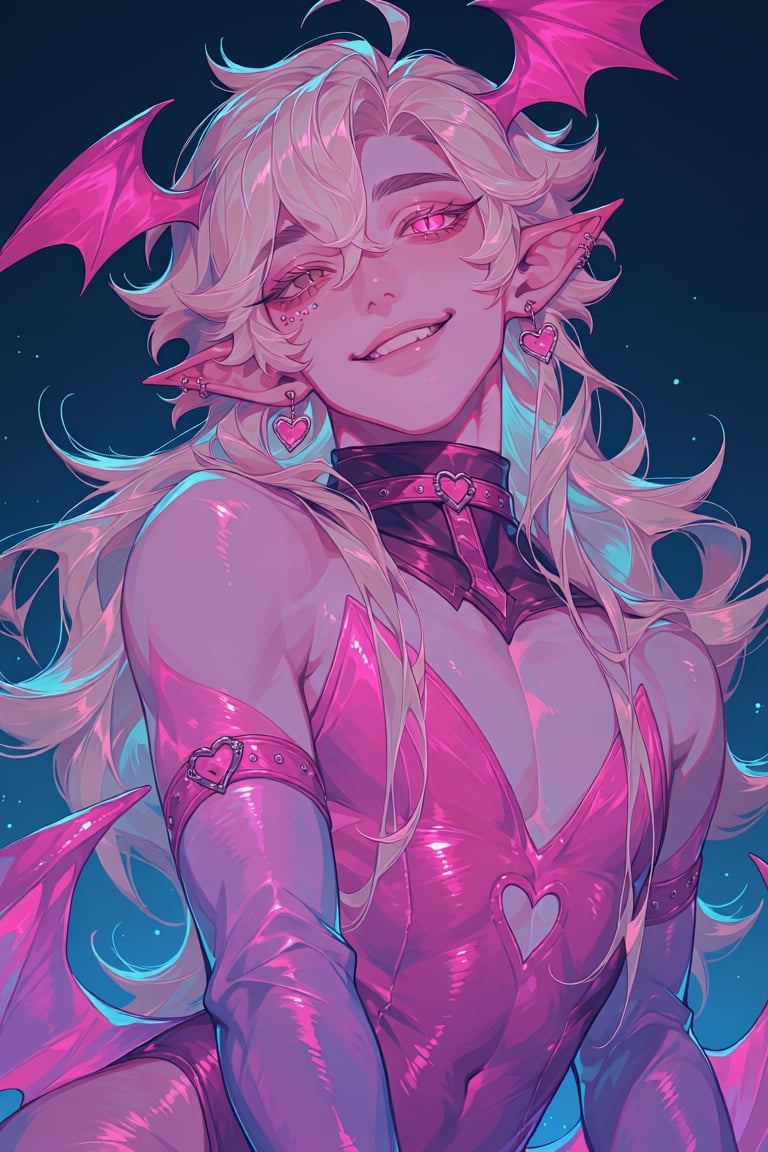 male focus,  solo,  head bat wings by PinkCotton 🎐 on Tensor.Art