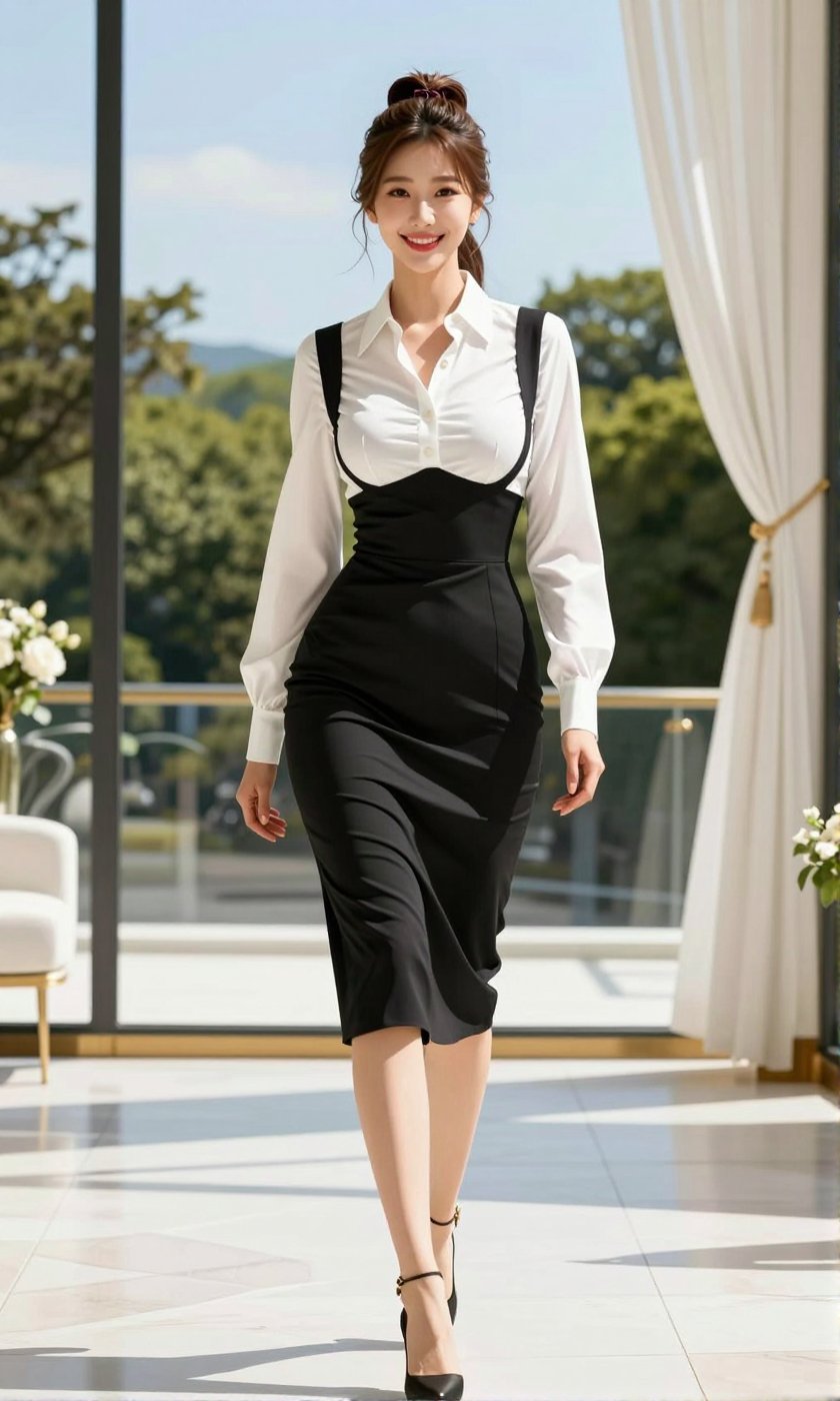 Image of a Korean woman Actual Photo: 2.0,  "A beautiful Korean woman boasting an hourglass figure,  round and voluptuous...