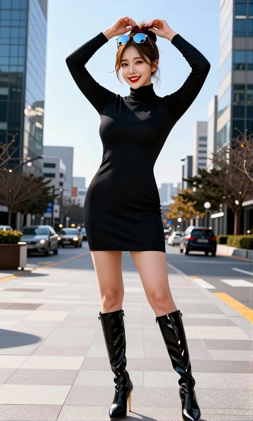 Image of a Korean woman Actual Photo: 2.0,  "A beautiful Korean woman boasting an hourglass figure,  round and voluptuous...