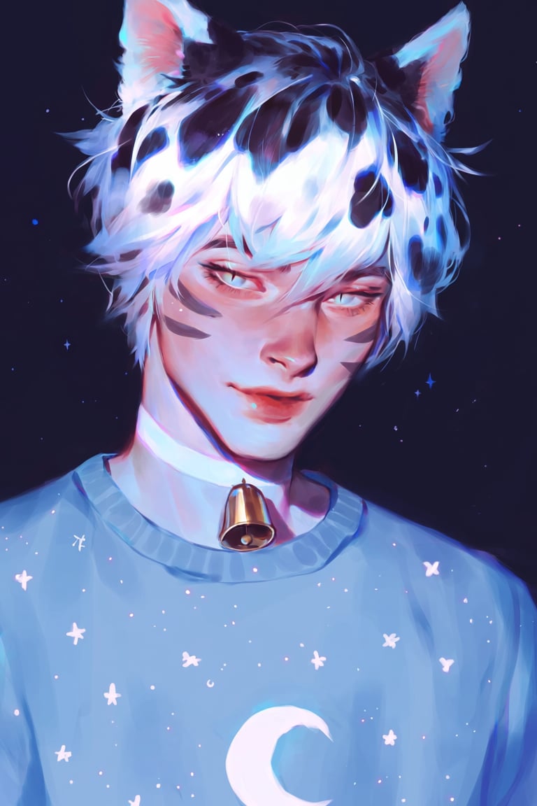 v6x,  close-up,  male with cat-like slit pupils in silver color by MissFidonyo on Tensor.Art