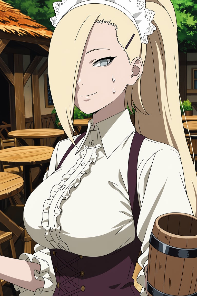 Long platinum-blonde hair,  pulled back into a high,  straight by ArtAIAlchemy on Tensor.Art