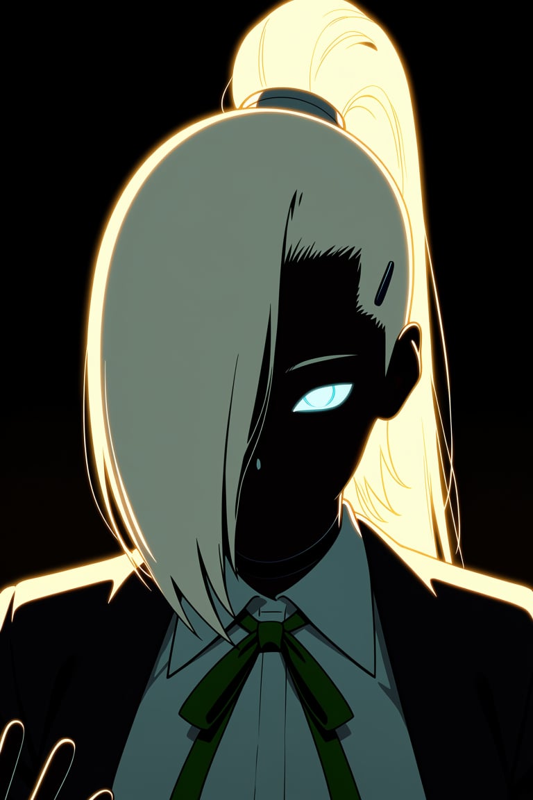 Long platinum-blonde hair,  pulled back into a high,  straight by ArtAIAlchemy on Tensor.Art