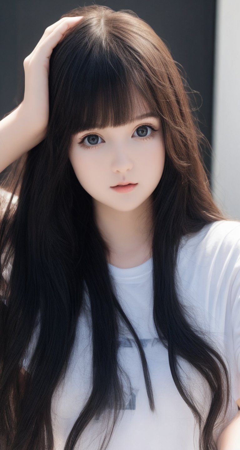 A realistic masterpiece captures the essence of a young woman,  gorgeous face,  a young woman in a upper-body shot by Ai d...