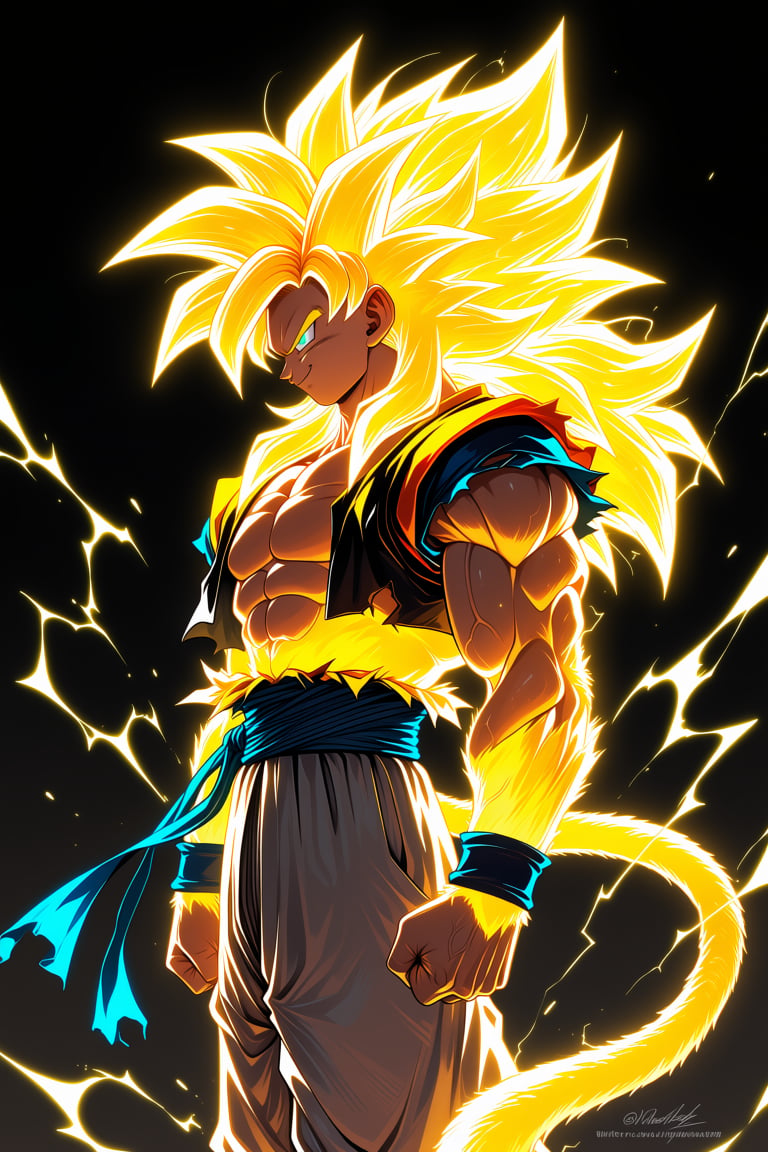 Neon,  Neon glow,  son goku by ArtAIAlchemy on Tensor.Art