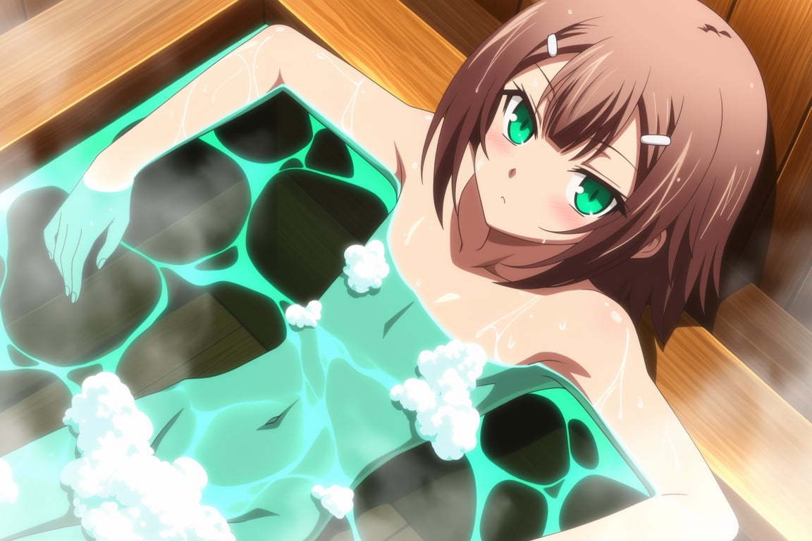 an androgynous boy with shoulder-length brown hair,  short,  pointed by ArtAIAlchemy on Tensor.Art