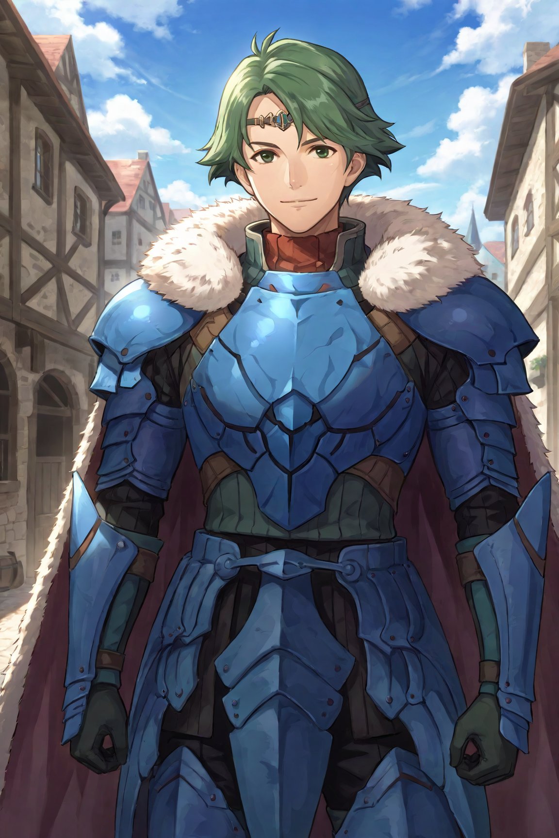 1boy,  Alm_FE,  green hain by Dowizar on Tensor.Art