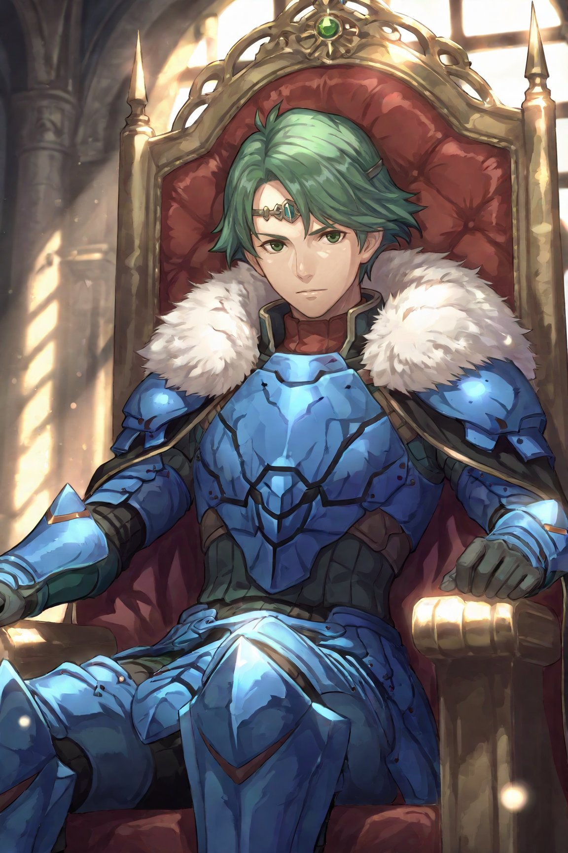 1boy,  Alm_FE,  green hain by Dowizar on Tensor.Art