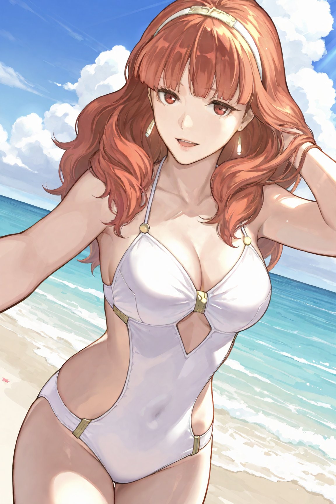 1girl,  Celica_FE,  red hair by Dowizar on Tensor.Art