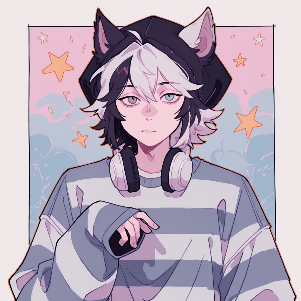 Flat colors,  pastel colors,  solo by PinkCotton 🎐 on Tensor.Art