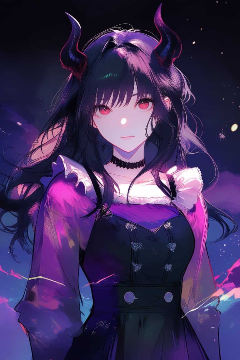 1girl,  purple background,  solo by nocor1i8 on Tensor.Art