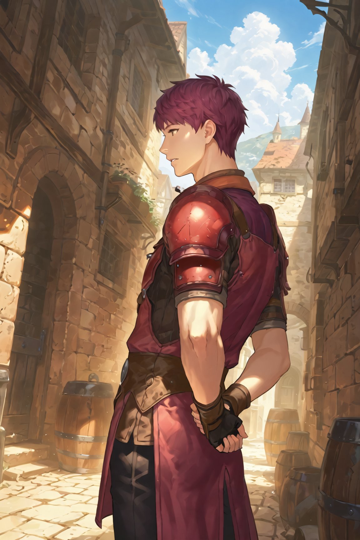 1boy,  Lukas_FE,  red purple hair by Dowizar on Tensor.Art