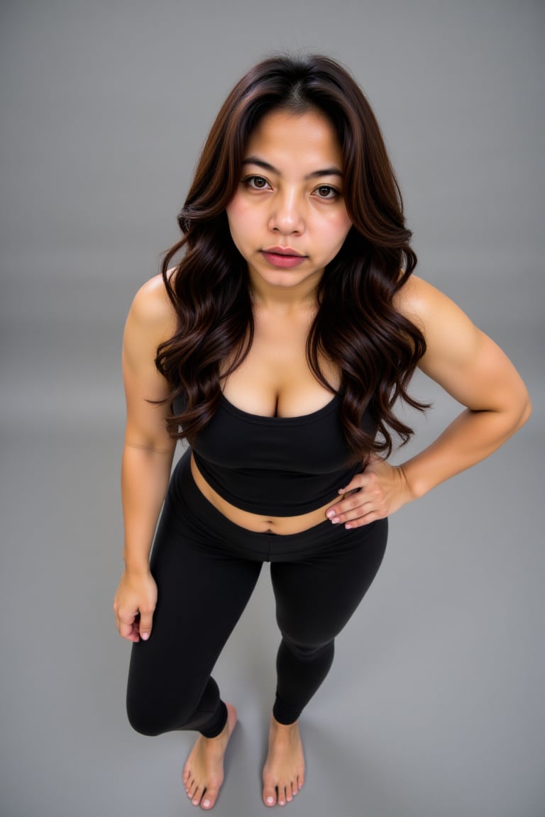 A detailed photo of a woman,  She is 45 years old. Her face is innocent,  but she loves sex. In the photo by Zero-Moralezz...