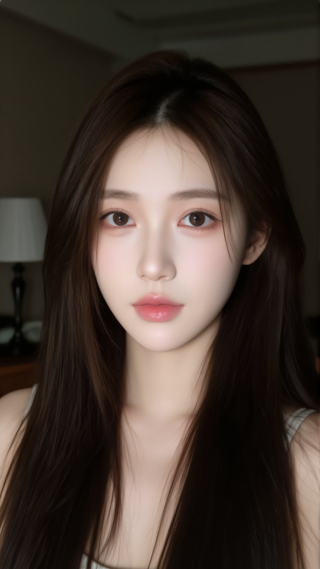 this is a high-resolution photograph of a young asian woman with fair skin and long,  straight,  dark brown hair by Dragon...