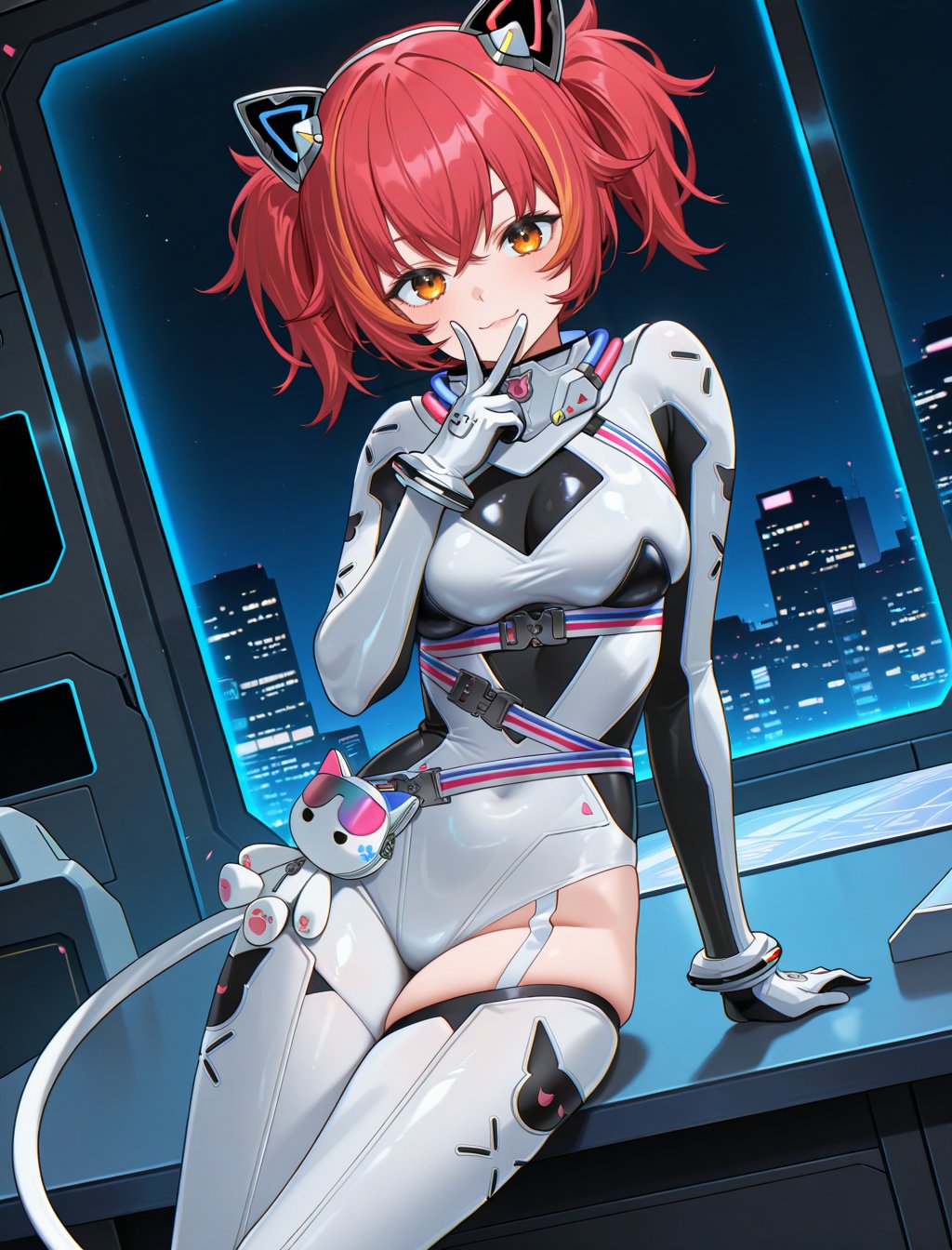 TsunaCyberpunk,  short twintails,  cyber bevor by user_864208480699948080 on Tensor.Art