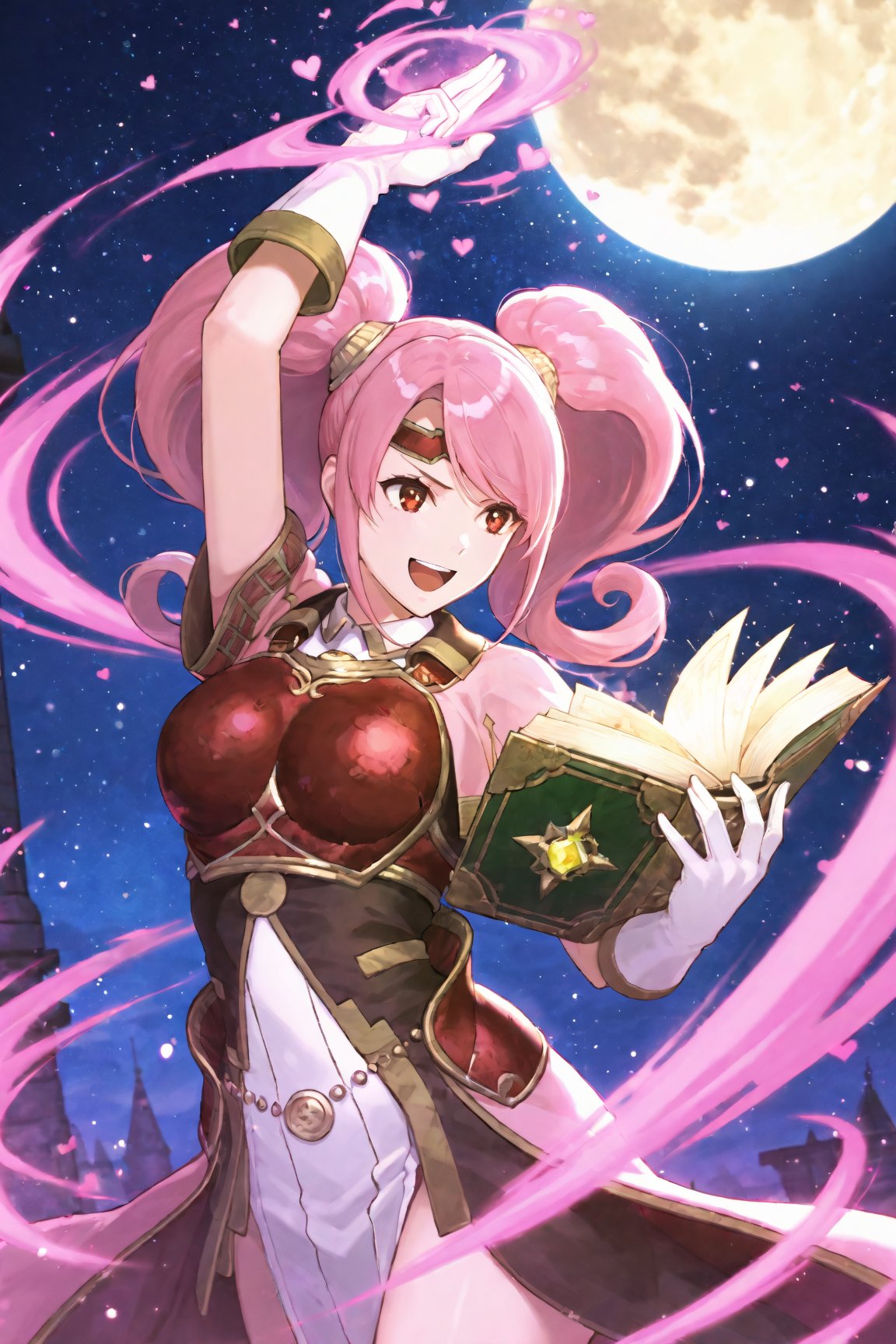 1girl; Mae_FE,  pink hair,  red eyes by Dowizar on Tensor.Art