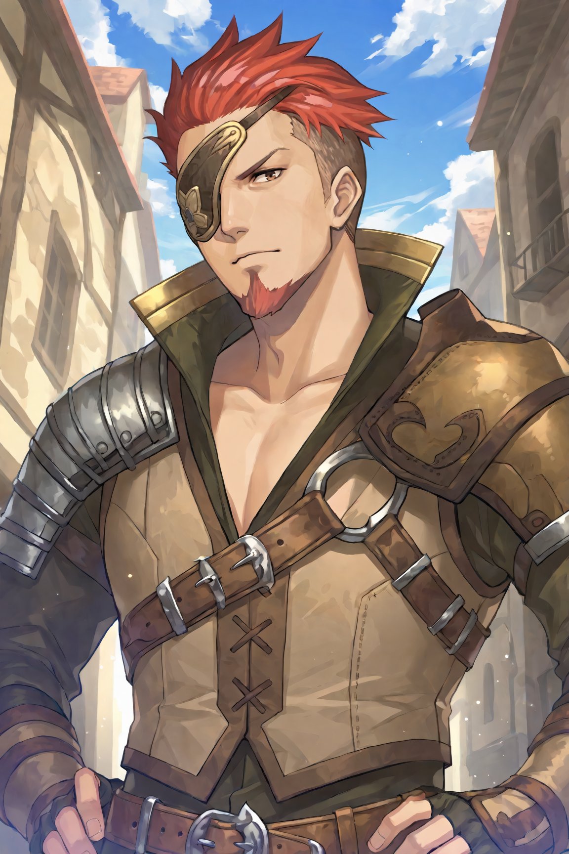 1boy,  SaberFE,  red hair by Dowizar on Tensor.Art