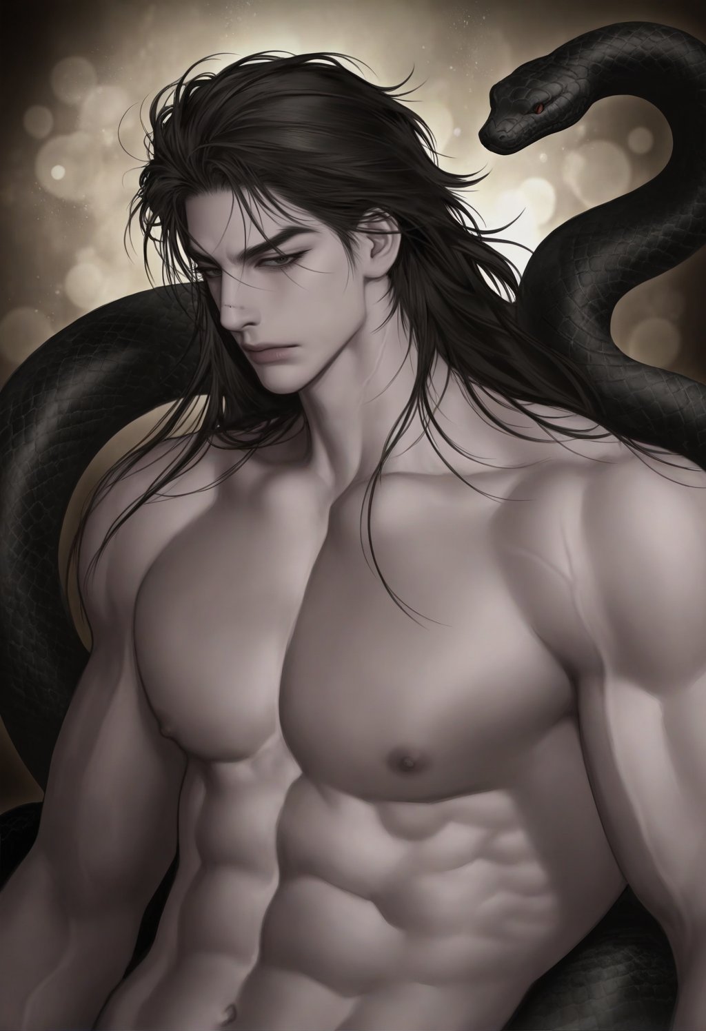 half-closed eyes,  mature boy. 1male,  solo (tall male) by ❤︎ ·̩͙  郑艺云 on Tensor.Art