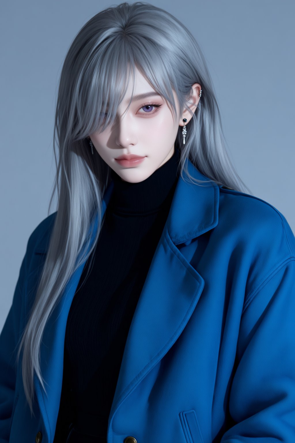 1girl,  aegyo sal,  blue jacket by ✧ POLARHYS ✧ on Tensor.Art