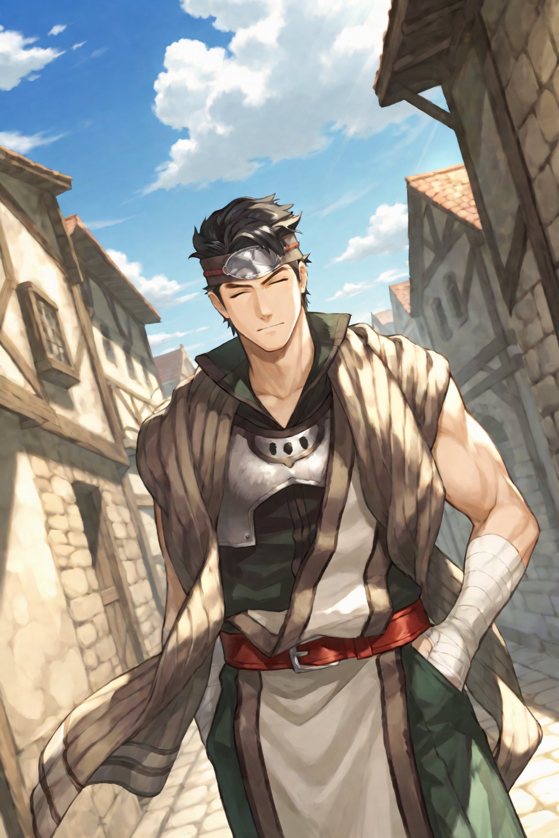 1boy,  Kamui_FE,  black hair by Dowizar on Tensor.Art