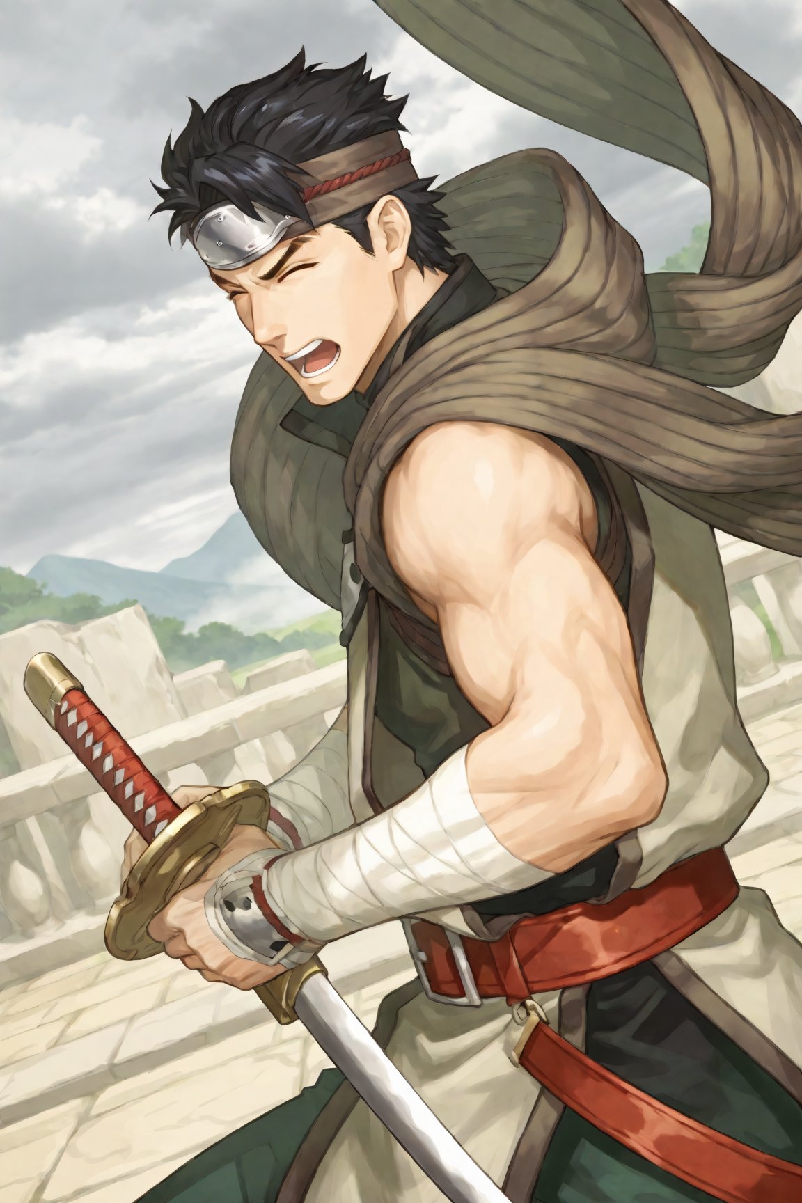 1boy,  Kamui_FE,  black hair by Dowizar on Tensor.Art
