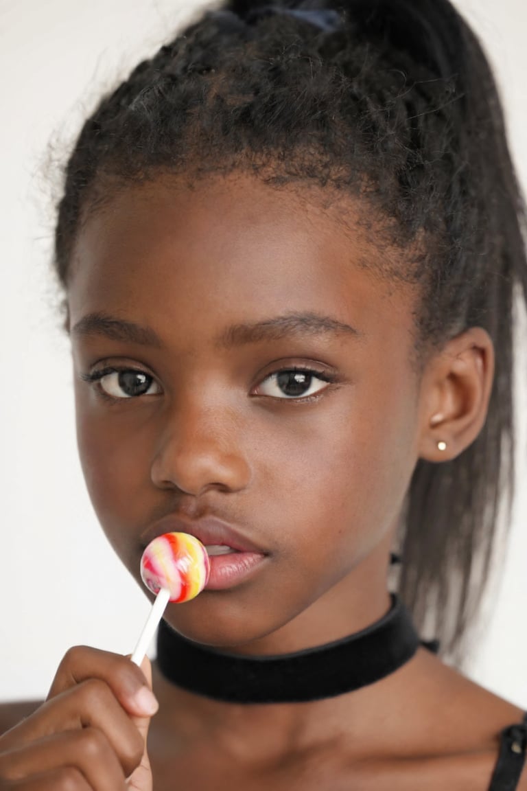 Close-up portrait of a young girl,  HassieHotkins,  she is wearing a black choker by turnbo on Tensor.Art