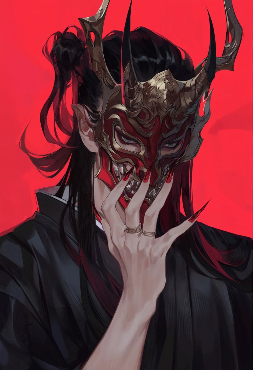 shu8a,  mask,  black_hair by MissFidonyo on Tensor.Art