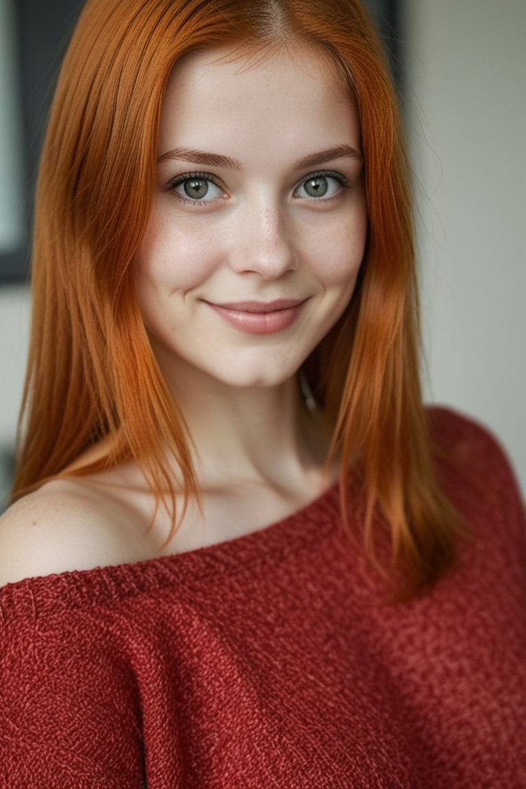potrait of 1girl,  smile ,  red hair by Adam on Tensor.Art