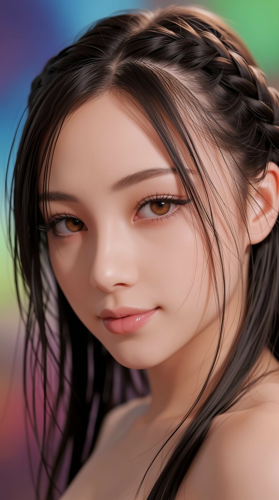 A high-fidelity,  captivating portrait focusing intensely on the features and personality of a young woman. **Scene & Comp...