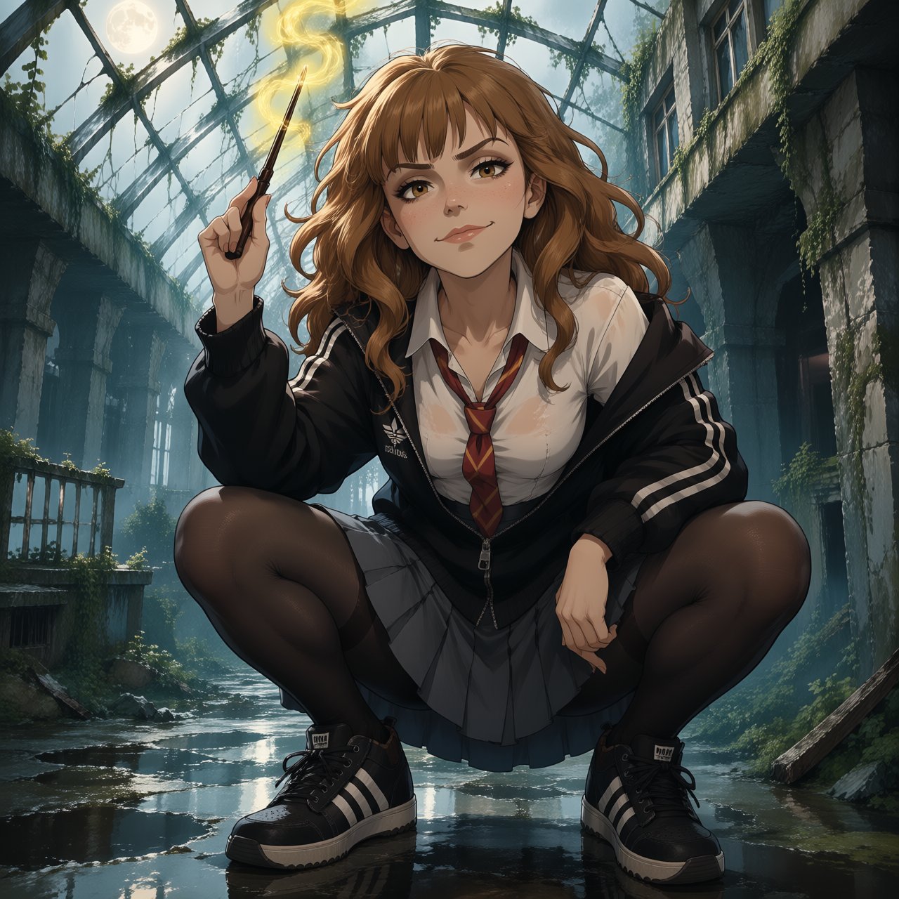 Hermione Granger,  18-year-old cinematic close-up portrait,  thick wavy bushy brown hair by Rebellion A.I. on Tensor.Art