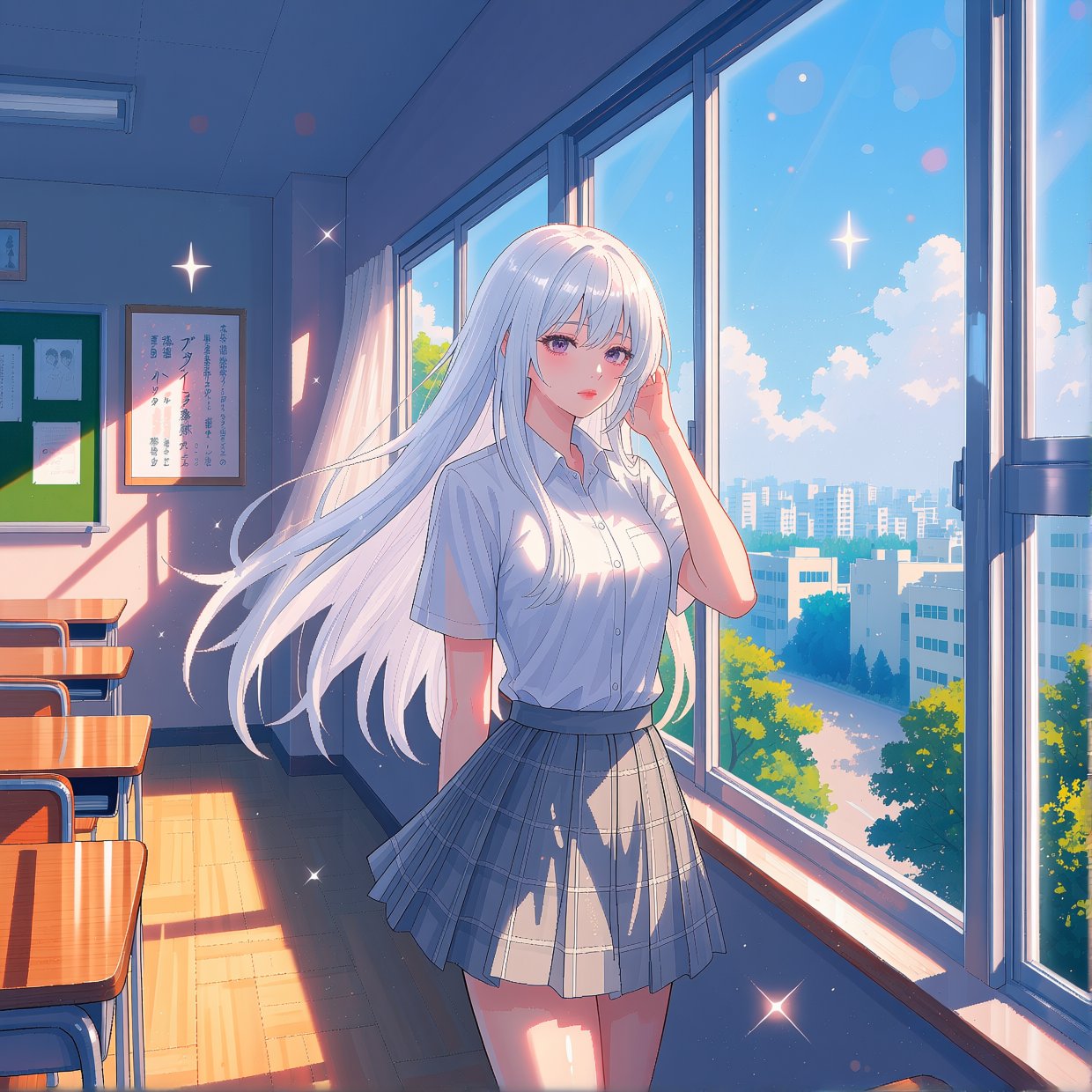 A Japanese shojo manga magazine cover illustration,  composition pastel background with sparkles,  sweet theme throughout....