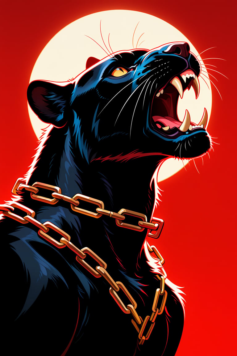in the style of cksc,  Digitally drawn artwork,  close-up side profile of a black panther by ArtAIAlchemy on Tensor.Art