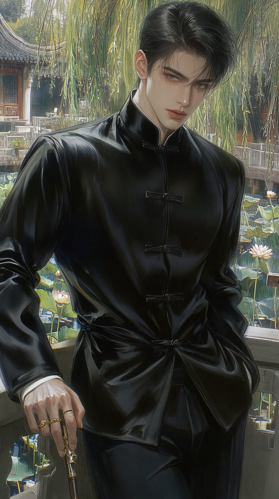 (Highly refined art style) 1male,  solo,  semi realistic young man by Aily on Tensor.Art