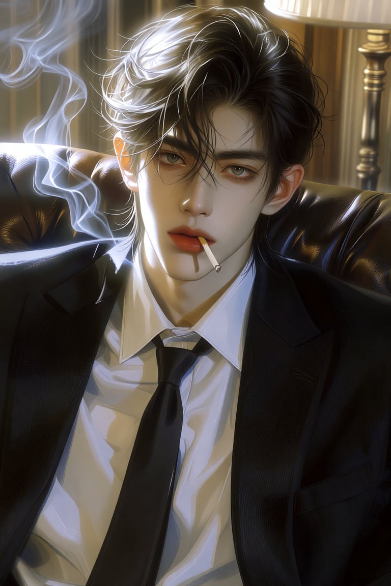 (Highly refined art style) 1male,  solo,  semi realistic young man by Aily on Tensor.Art