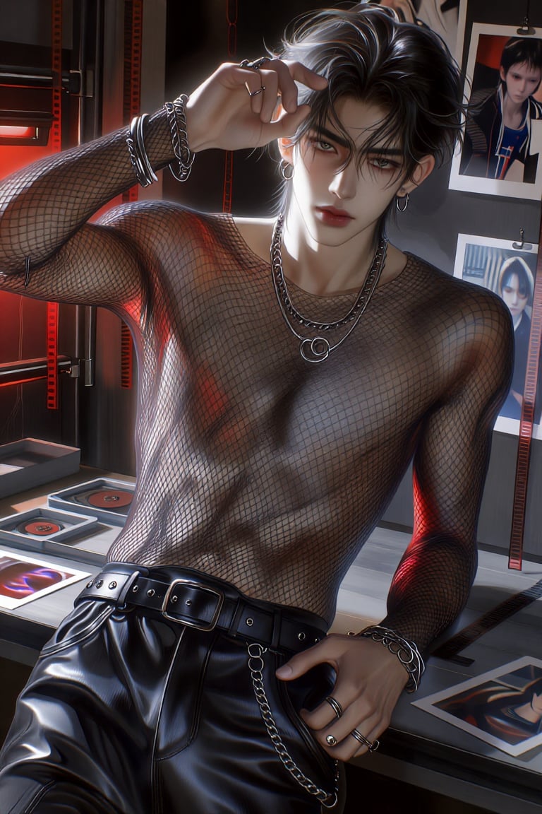 (Highly refined art style) 1male,  solo,  semi realistic young man by Aily on Tensor.Art