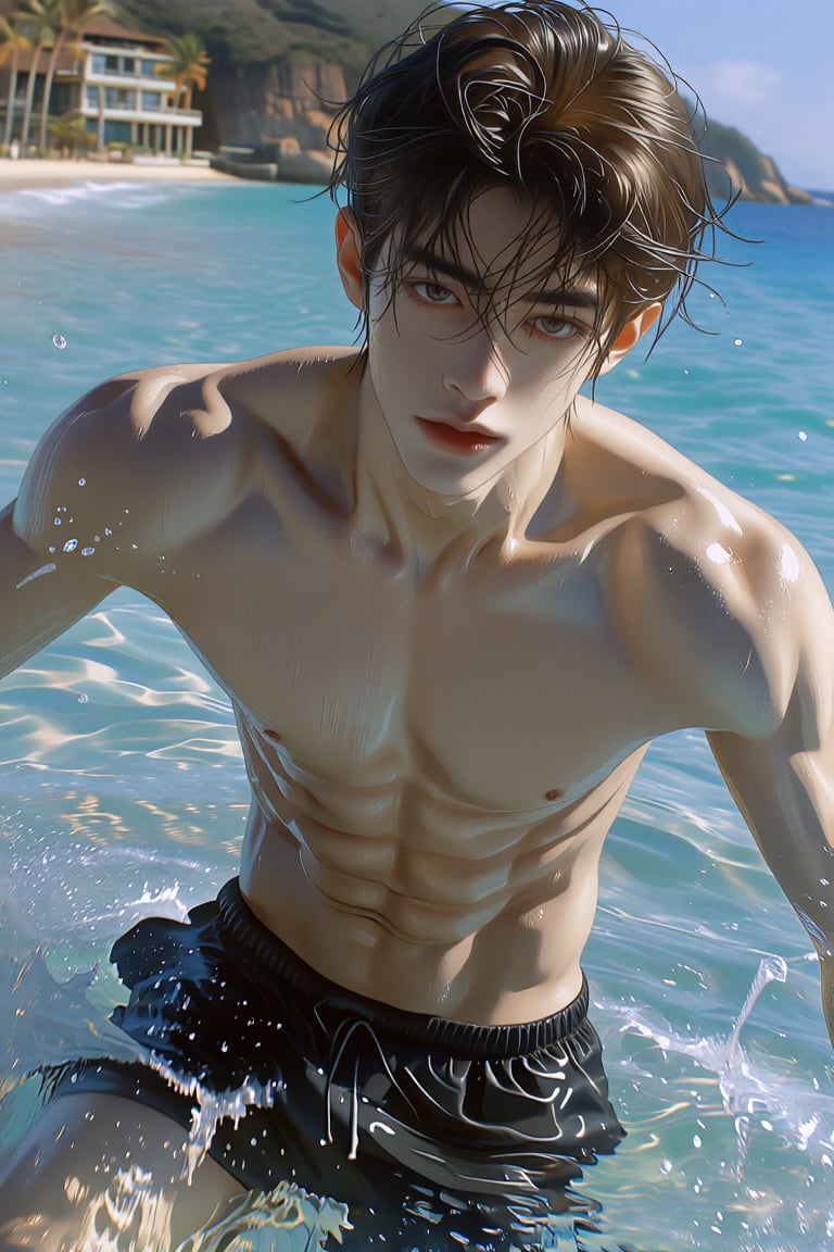 (Highly refined art style) 1male,  solo,  realistic young man by Aily on Tensor.Art