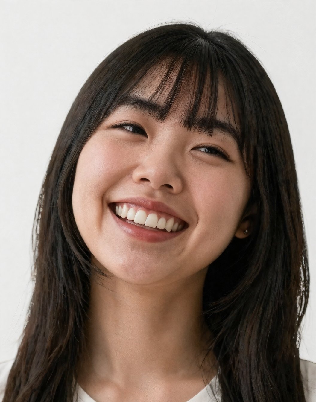 kaya,  1woman,  bangs Pose: tilting head Expression: Cheerful and energetic laugh by user_693186431694192228 on Tensor.Art