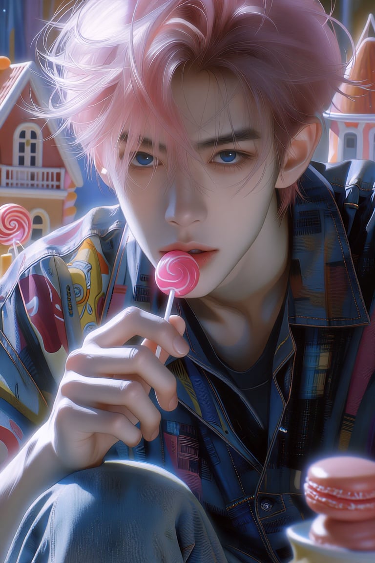 (Highly refined art style) 1male,  solo,  semi realistic young man by Aily on Tensor.Art