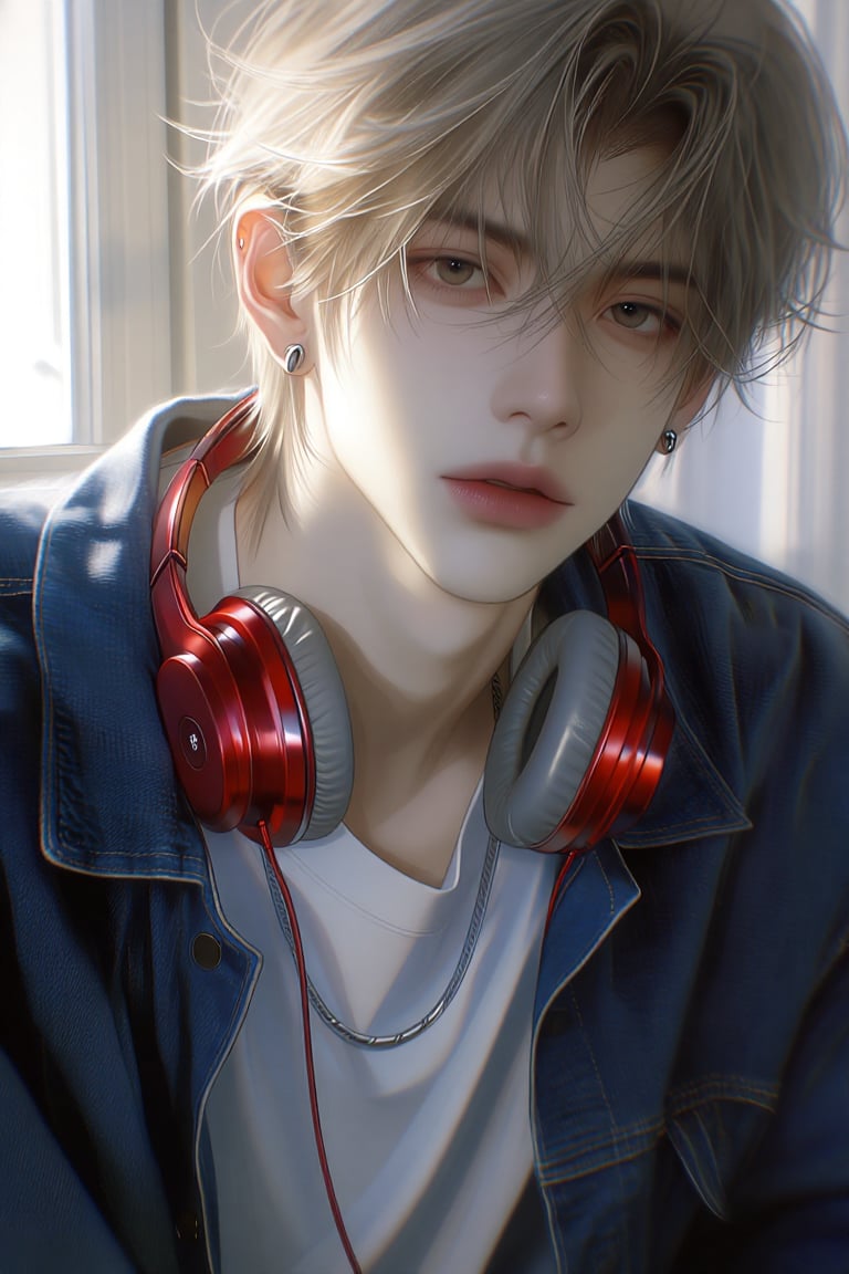(Highly refined art style) 1male,  solo,  semi realistic young man by Aily on Tensor.Art