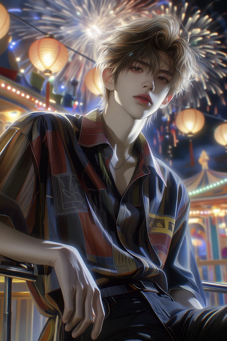 (Highly refined art style) 1male,  solo,  semi realistic young man by Aily on Tensor.Art