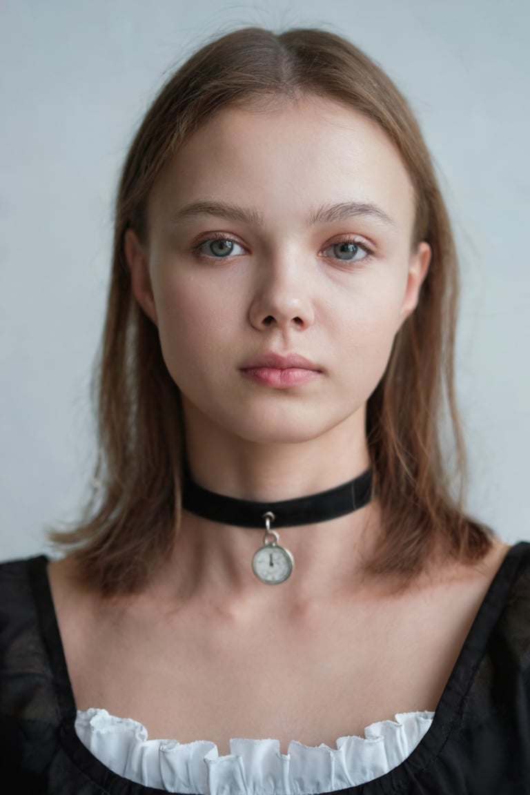 Portrait of AbriaMaramova. She is wearing a maid outfit and a choker. by turnbo on Tensor.Art