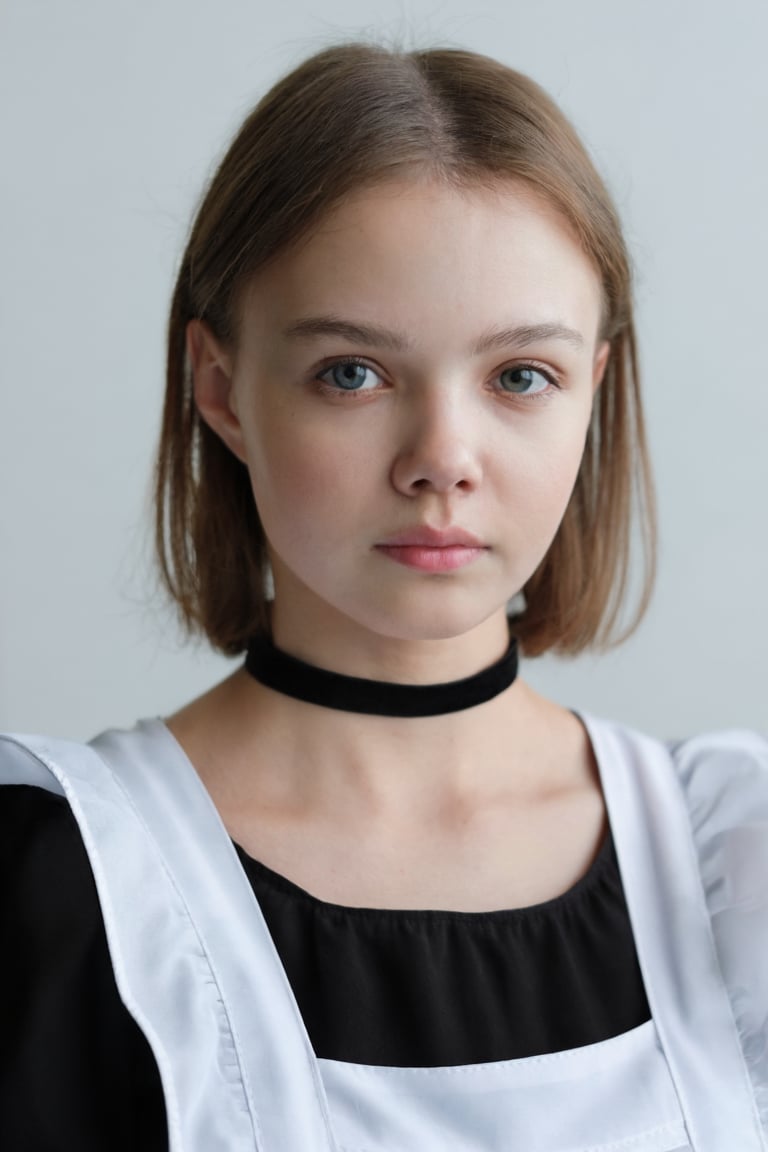 Portrait of AbriaMaramova. She is wearing a maid outfit and a choker. by turnbo on Tensor.Art
