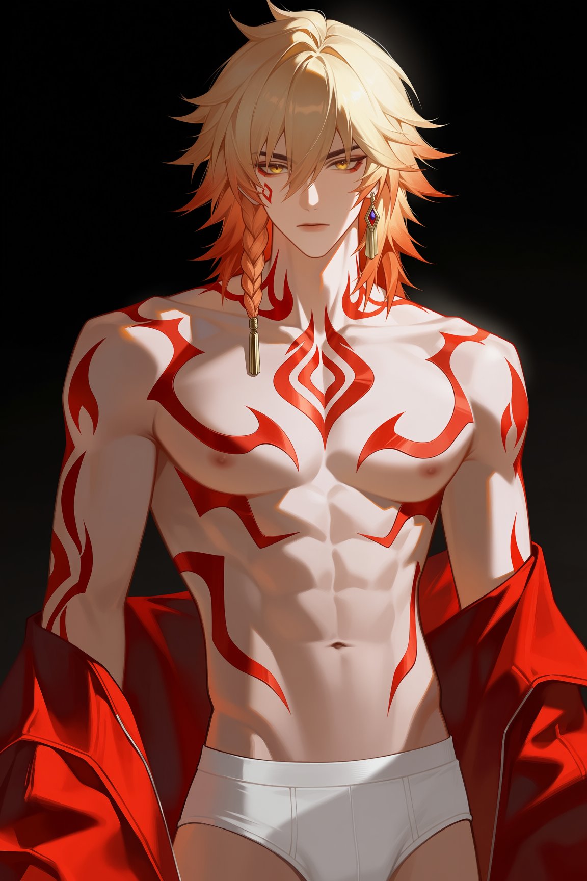 mydei (honkai: star rail),  blonde hair,  red hai by 小纸条 on Tensor.Art
