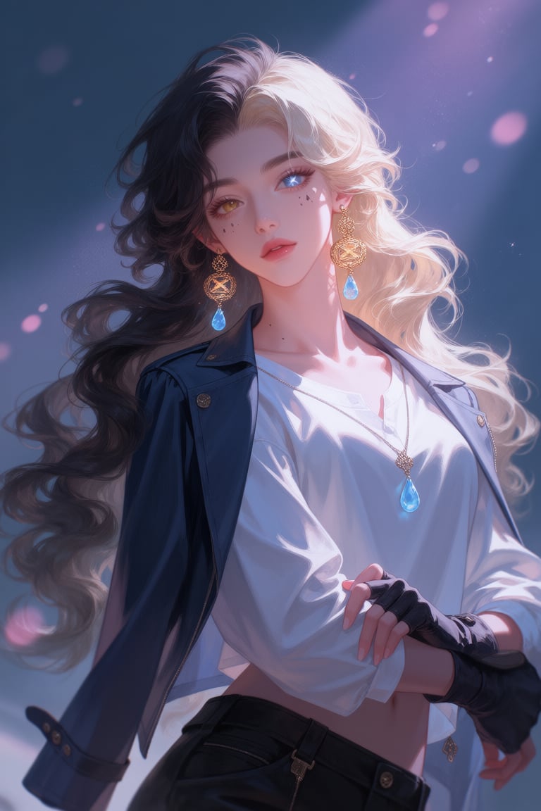 @xiaozhitiao feminine male anime character,  beautiful bishounen,  long thick curly hair by 小纸条 on Tensor.Art