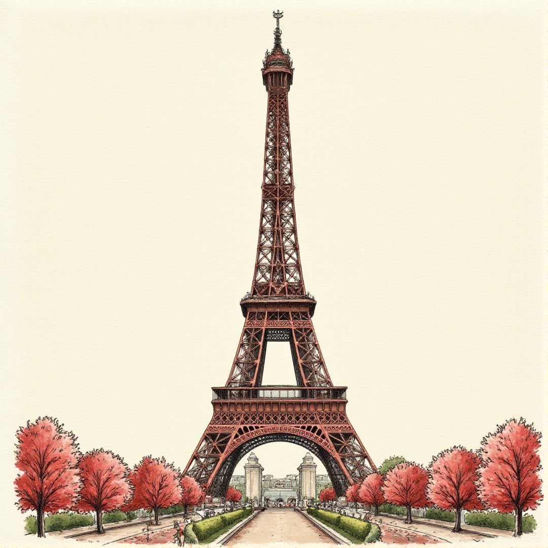 A vintage painting of the Eifel Tower,  strawberry_vintage by Mar on Tensor.Art