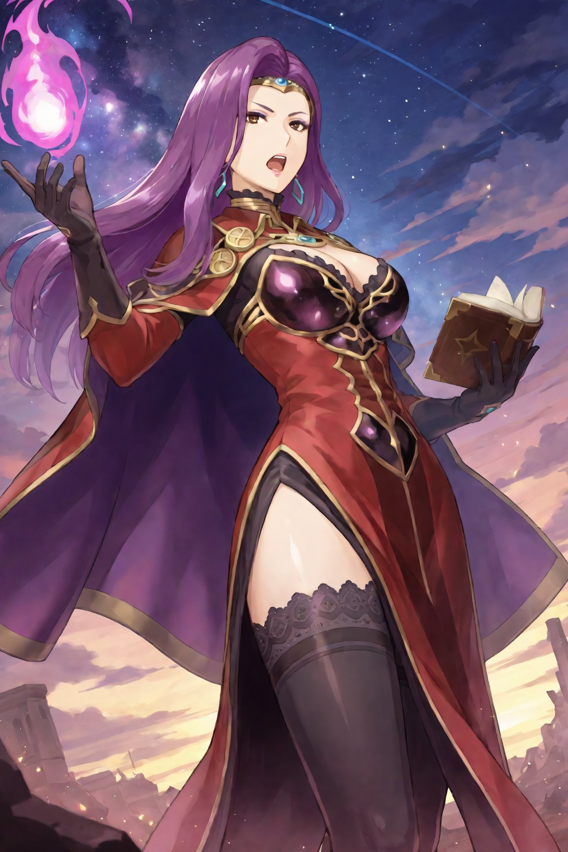 1girl,  Sonya_FE,  purple hair by Dowizar on Tensor.Art