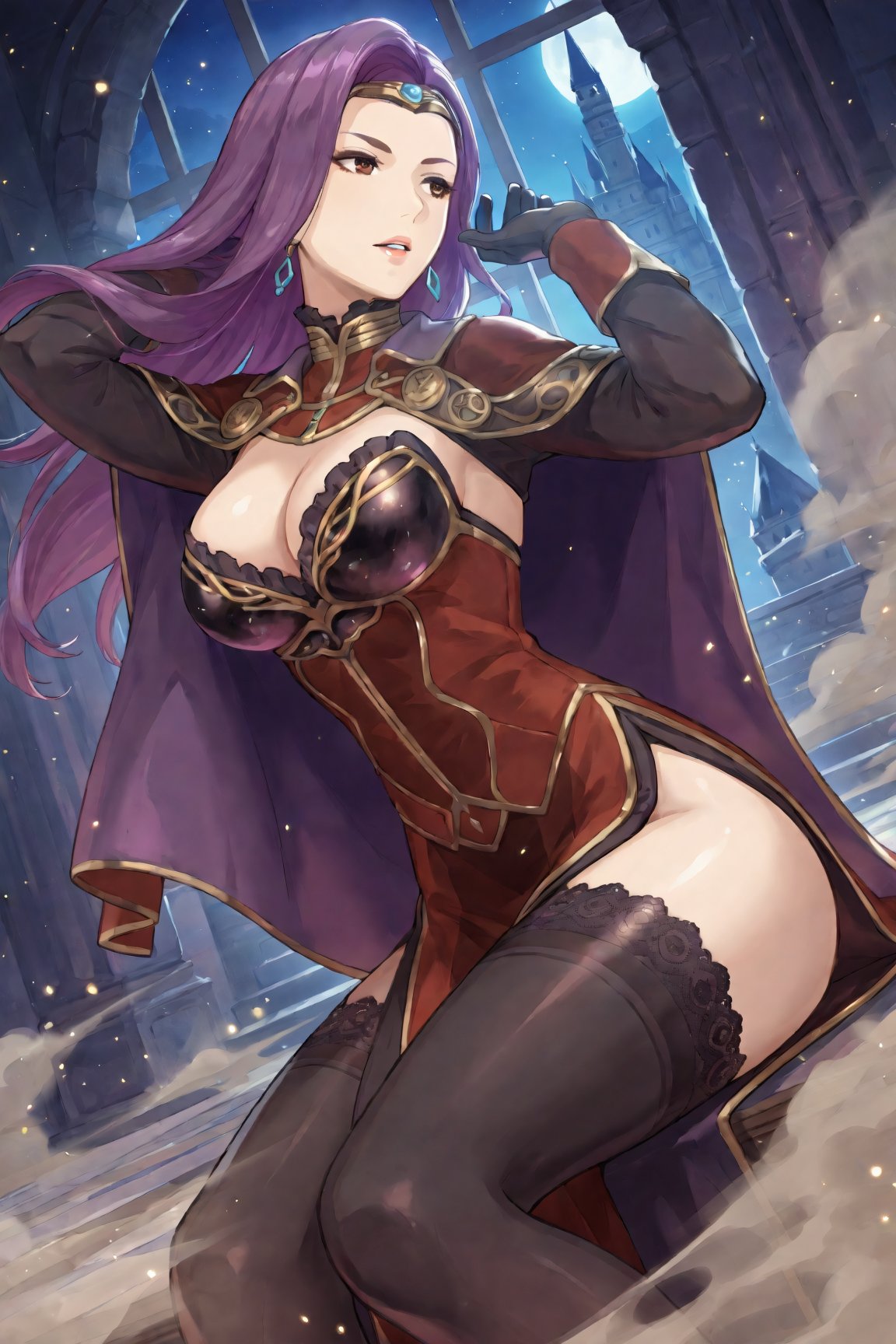 1girl,  Sonya_FE,  purple hair by Dowizar on Tensor.Art
