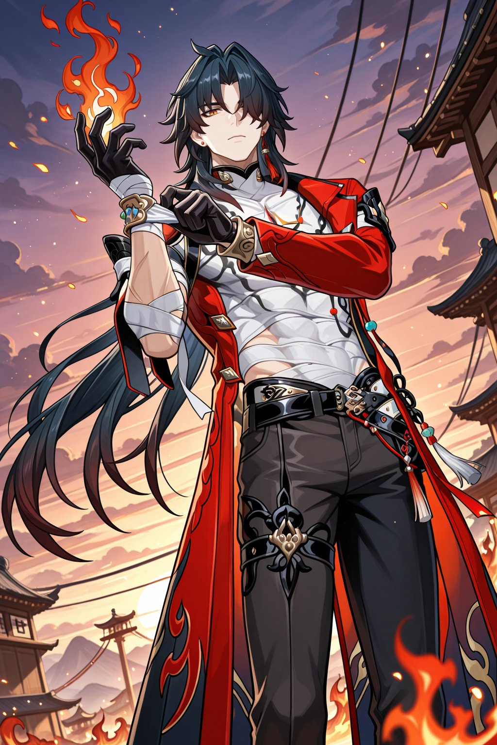 male focus,  1boy,  mortenax blade \(honkai: star rail\) by Lineko on Tensor.Art