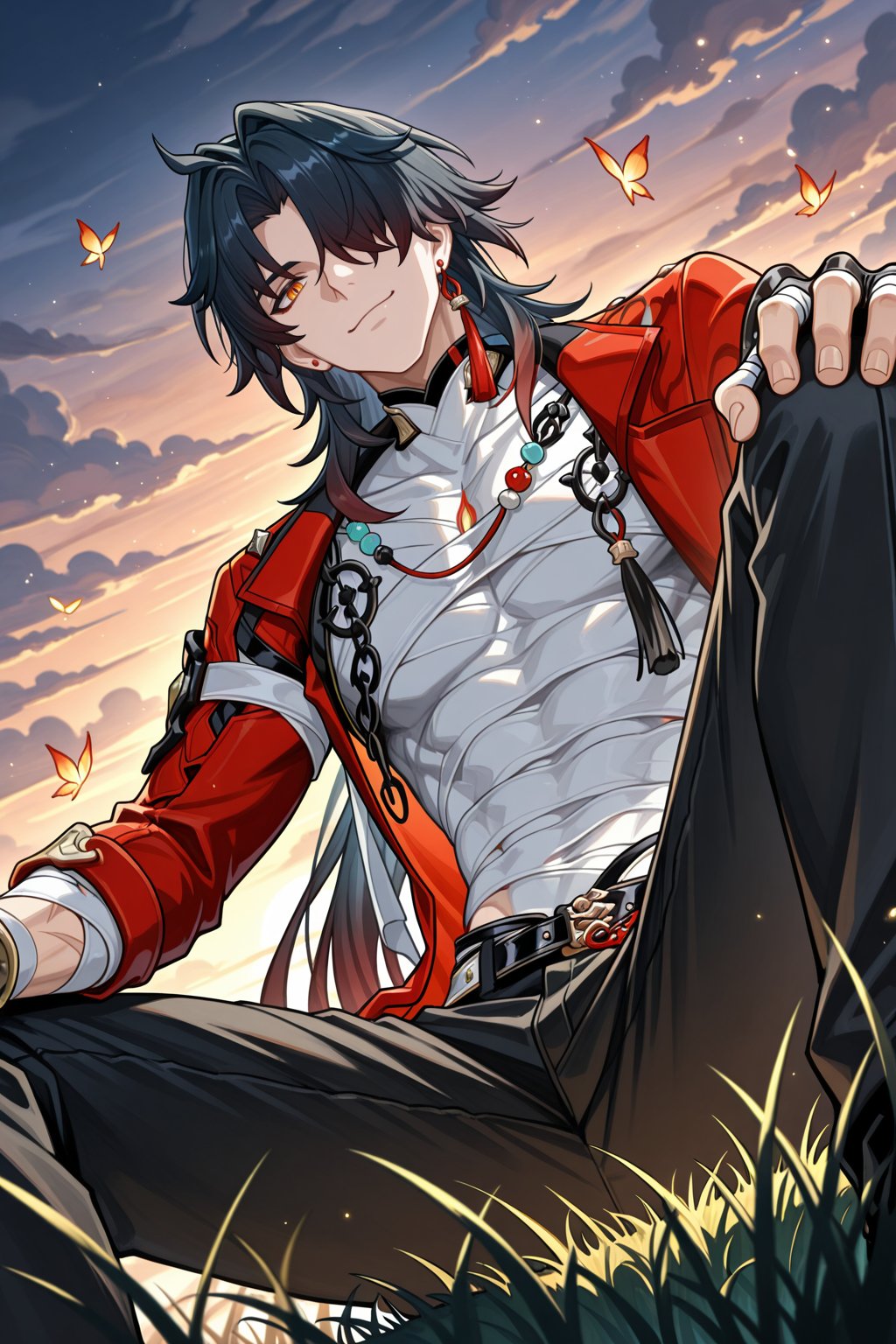 male focus,  1boy,  mortenax blade \(honkai: star rail\) by Lineko on Tensor.Art